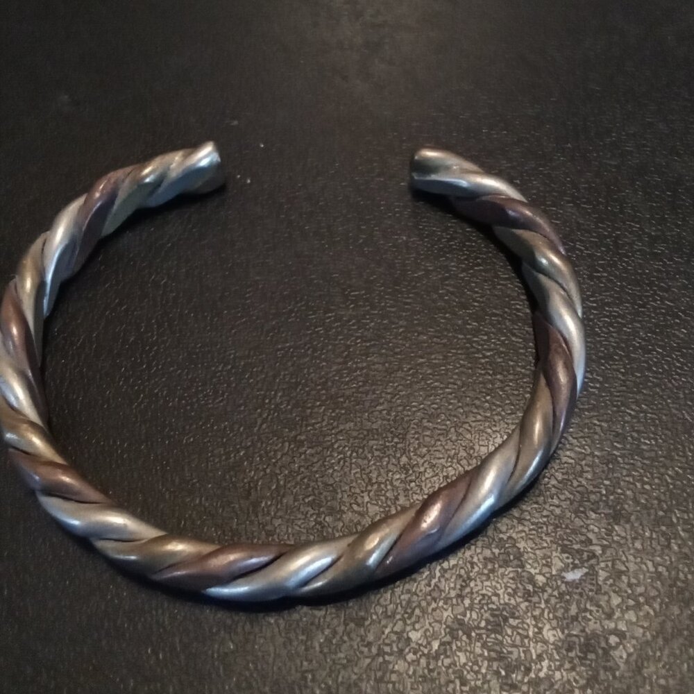 Vintage 8" Brass/copper/silver Healing Bracelet